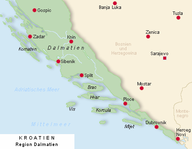 Dalmatien-Karte