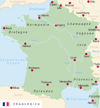 Frankreich-Karte