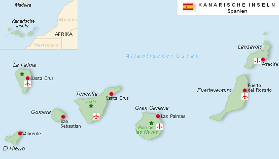 Kanarische Inseln-Karte