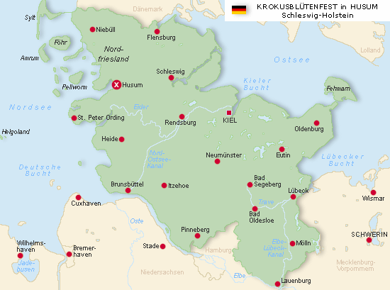Krokusblütenfest Husum-Karte