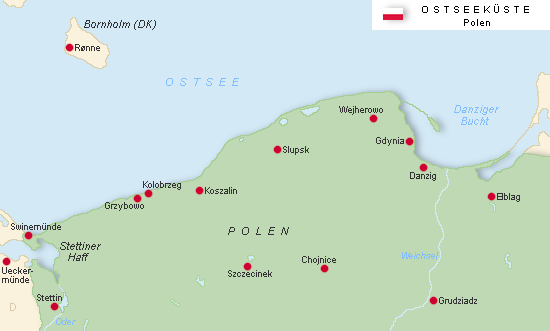 Polen Ostseeküste-Karte