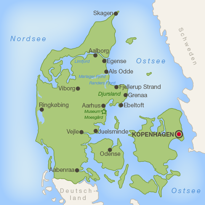 Karte von Dänemark