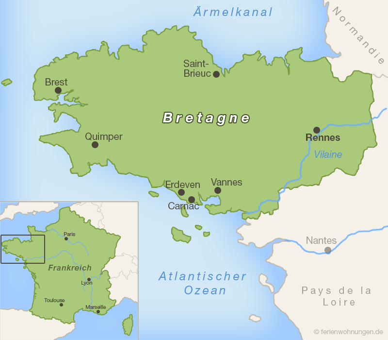 Karte der Bretagne