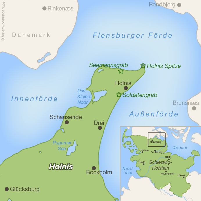 Karte der Halbinsel Holnis