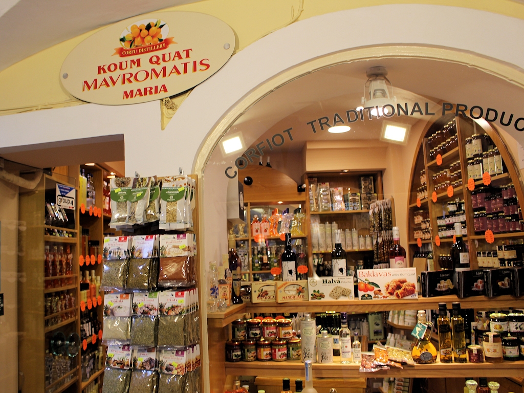 Spezialitätenladen in der Altstadt von Korfu