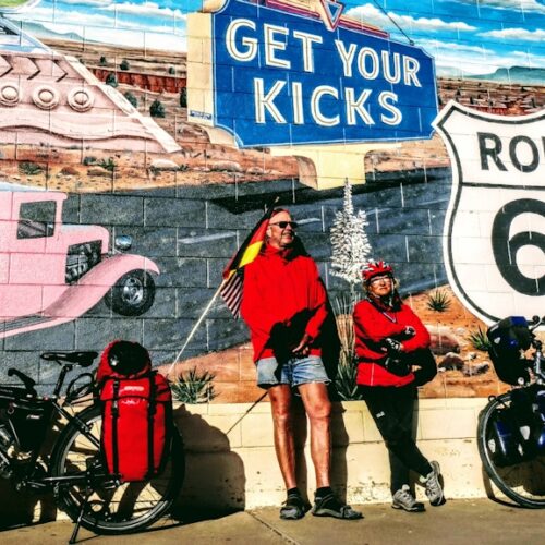 2016, während unseres ersten Sabbaticals im Sattel, auf der Route 66 in New Mexico